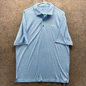 Oxford America Polo Shirt Mens Large Blue Solid Quail Ridge Logo Golf Casual